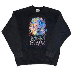 Vintage 1997 MGM Grand Las Vegas Black Crewneck Sweater Mens Small